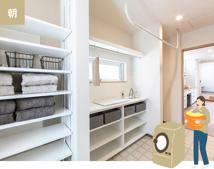 朝の家事をスムーズにする動線